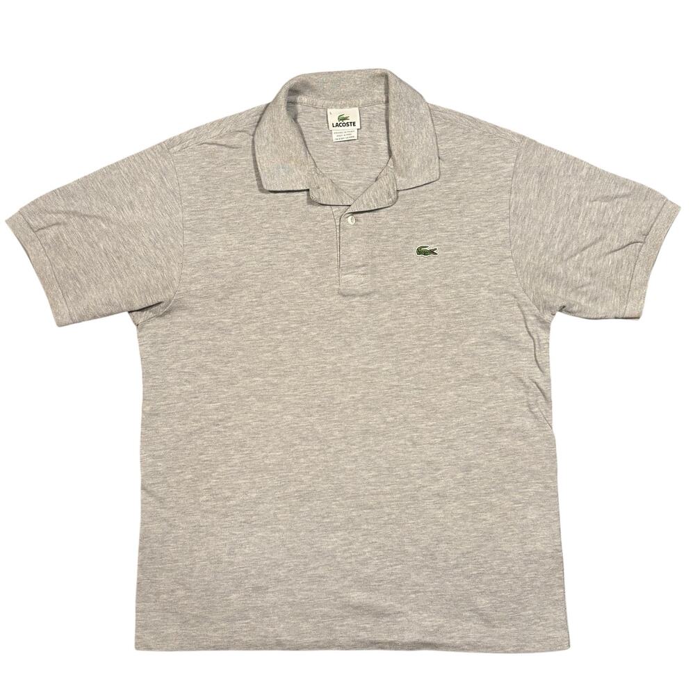 Lacoste Light Gray Heather 100% Cotton Short Sleeve Polo Shirt Mens Size 5 Large